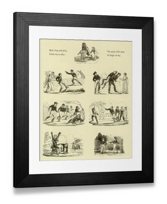 Framed Print : Now, boys and girls, come out to play, Nursery Rhyme Framed Print : Now, boys and girls, come out to play, Nursery Rhyme