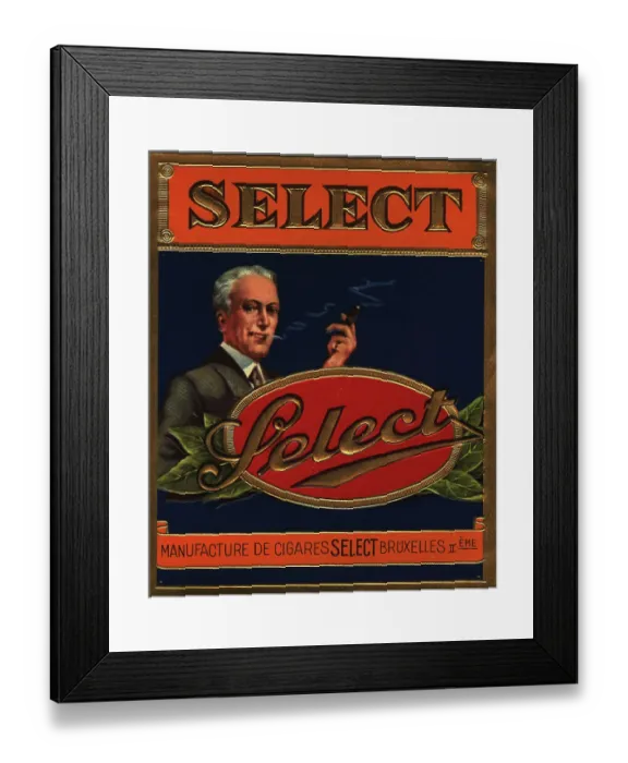 Framed Print : Label design, Select, Belgian cigar box Framed Print : Label design, Select, Belgian cigar box
