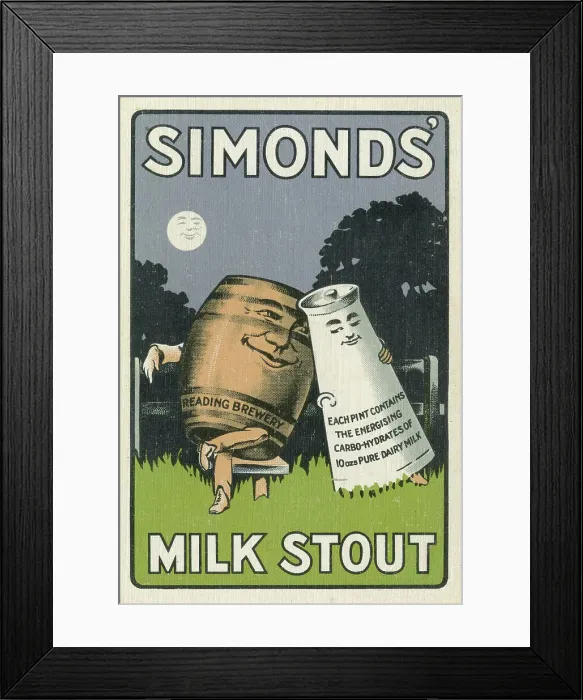 Framed Print : Advert, Simonds Milk Stout Beer Framed Print : Advert, Simonds Milk Stout Beer