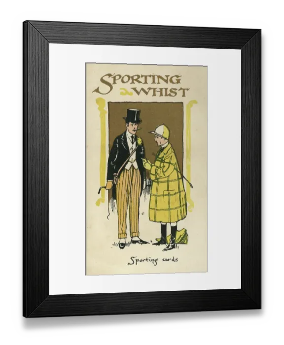 Framed Print : Sporting Whist playing cards scorecard, Jockey and Owner Framed Print : Sporting Whist playing cards scorecard, Jockey and Owner