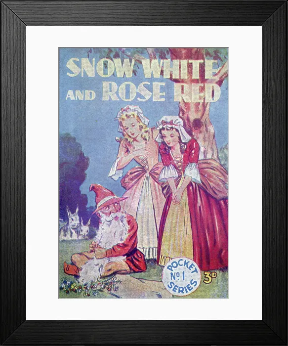Framed Print : Cover design, Snow White and Rose Red Framed Print : Cover design, Snow White and Rose Red