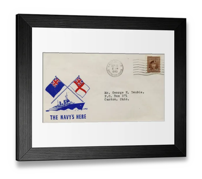Framed Print : The Navy's Here, WW2 Canadian postal cover envelope Framed Print : The Navy's Here, WW2 Canadian postal cover envelope