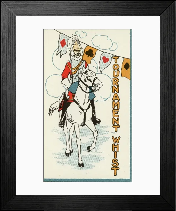 Framed Print : Tournament Whist playing cards scorecard, Guardsman Framed Print : Tournament Whist playing cards scorecard, Guardsman