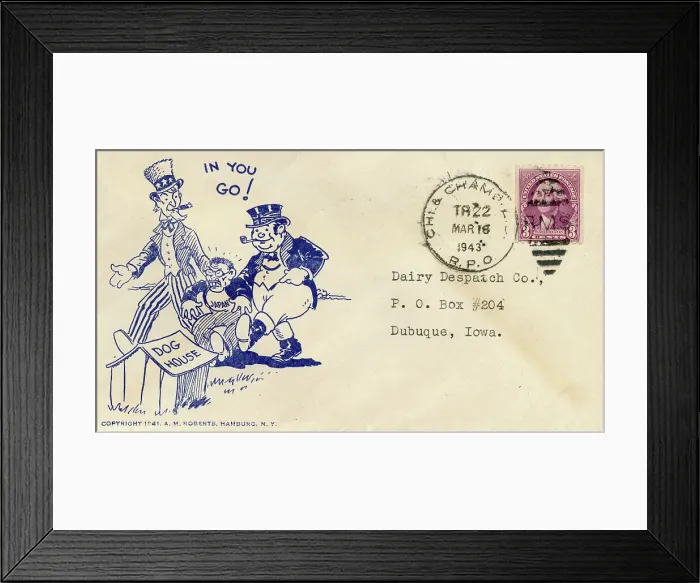 Framed Print : Uncle Sam and John Bull putting Japan in the Dog House Framed Print : Uncle Sam and John Bull putting Japan in the Dog House