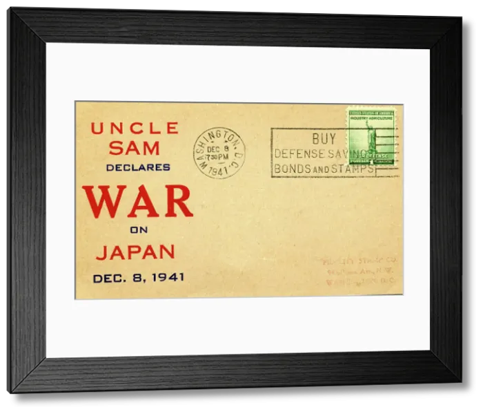 Framed Print : Uncle Sam delares War on Japan, 8 December 1941 Framed Print : Uncle Sam delares War on Japan, 8 December 1941