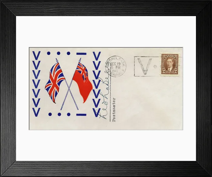 Framed Print : V for Victory - WW2 Canadian envelope Framed Print : V for Victory - WW2 Canadian envelope
