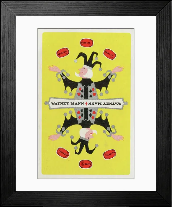 Framed Print : Advert, Watney Mann Red Barrel Beer, playing card joker Framed Print : Advert, Watney Mann Red Barrel Beer, playing card joker