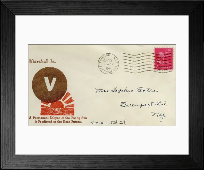 Framed Print : WW2 American postal cover envelope celebrating victory Framed Print : WW2 American postal cover envelope celebrating victory