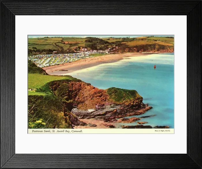 Framed Print : Cornwall, England - Pentewan Sands, St. Austell Bay
