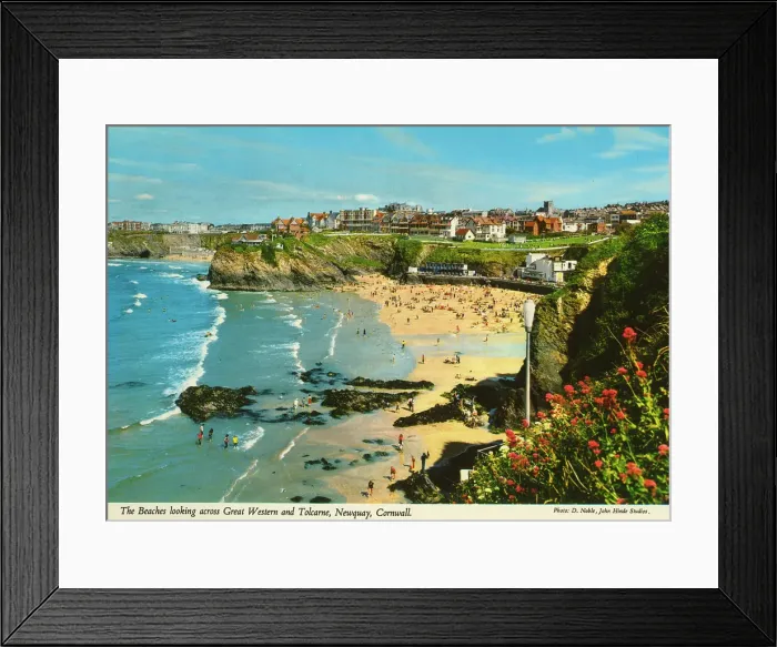 Framed Print : Cornwall, England - Great Western and Tolcarne, Newquay Framed Print : Cornwall, England - Great Western and Tolcarne, Newquay