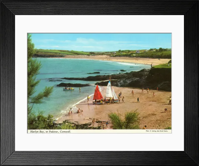 Framed Print : Cornwall, England - Havlyn Bay, near Padstow Framed Print : Cornwall, England - Havlyn Bay, near Padstow