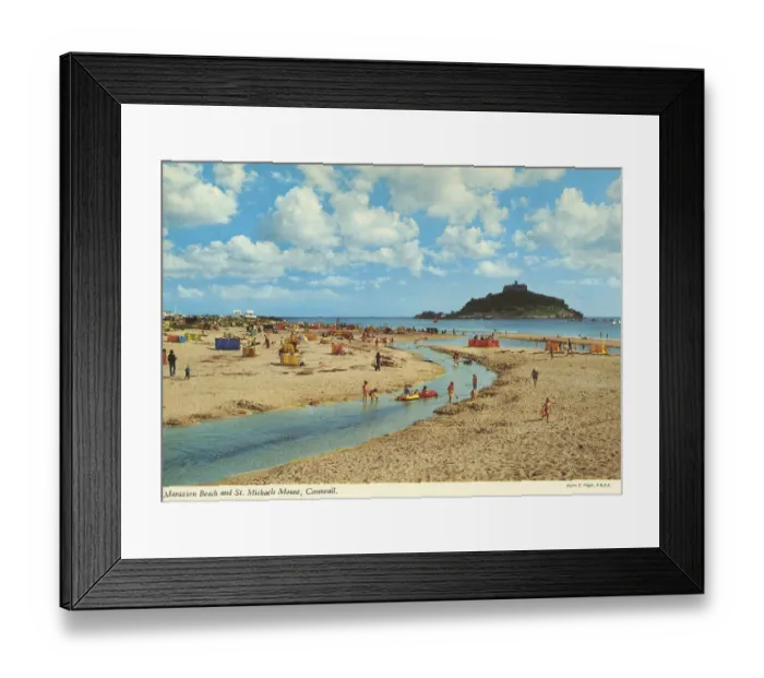 Framed Print : Cornwall - Marazion Beach and St. Michael's Mount Framed Print : Cornwall - Marazion Beach and St. Michael's Mount