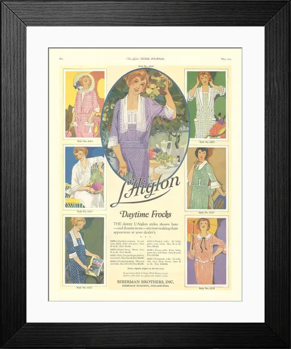 Framed Print : L'Aiglon Daytime Frocks Framed Print : L'Aiglon Daytime Frocks