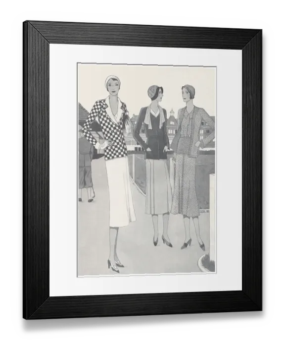 Framed Print : Twin Sets - Summer fashions. Good Housekeeping July 1931. Date: 1931 Framed Print : Twin Sets - Summer fashions. Good Housekeeping July 1931. Date: 1931