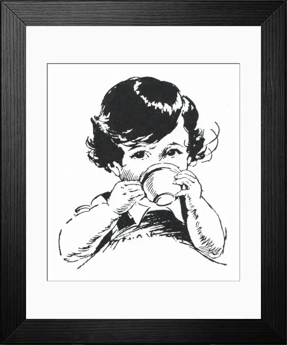 Framed Print : Child Drinking Framed Print : Child Drinking