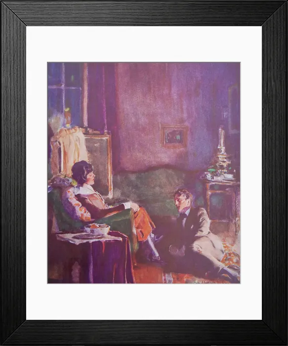 Framed Print : Couple by the Fireside Framed Print : Couple by the Fireside