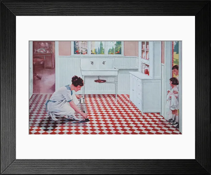 Framed Print : Painting Linoleum Framed Print : Painting Linoleum