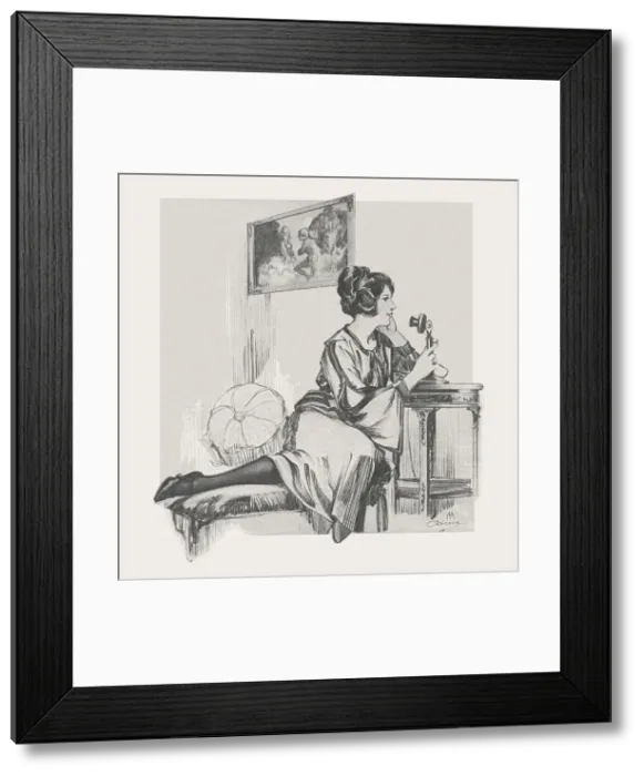 Framed Print : Woman on the Telephone Framed Print : Woman on the Telephone