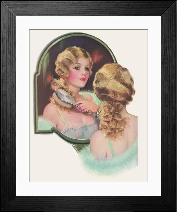 Framed Print : Woman Combing Hair Framed Print : Woman Combing Hair