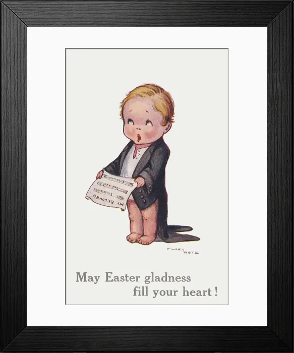 Framed Print : Choirboy - Caricature of a young choirboy singing Easter songs Framed Print : Choirboy - Caricature of a young choirboy singing Easter songs