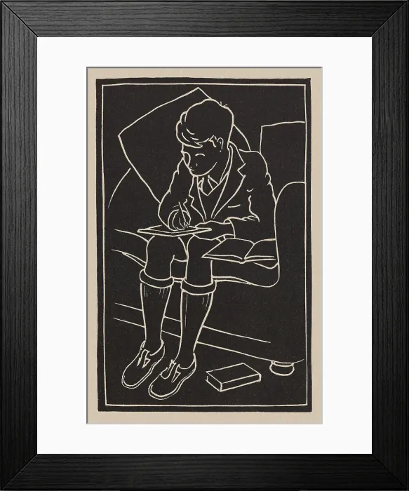 Framed Print : A Boy Drawing Framed Print : A Boy Drawing