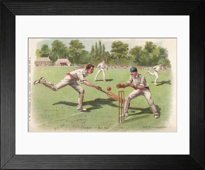 Framed Print : Cricket. Illustration of a batsman running a quick single Framed Print : Cricket. Illustration of a batsman running a quick single