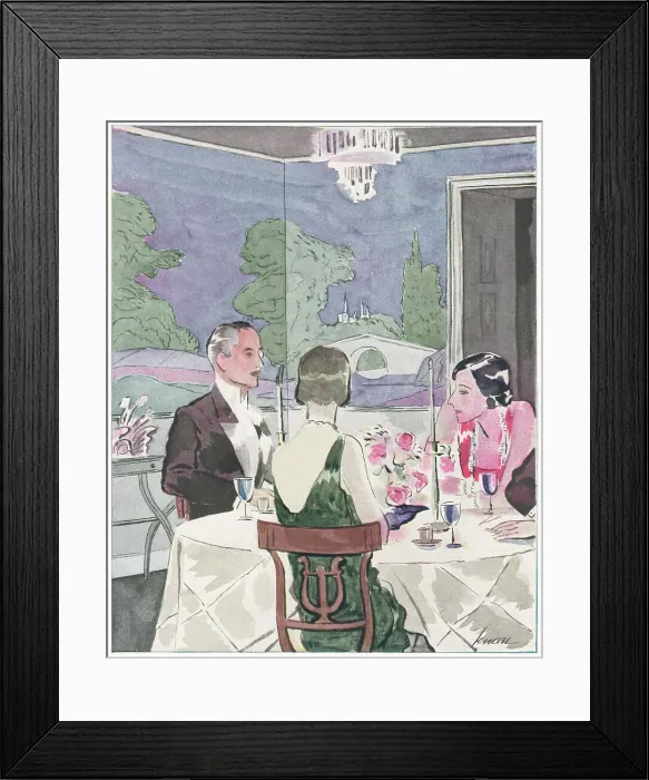 Framed Print : Group in a Restaurant Framed Print : Group in a Restaurant