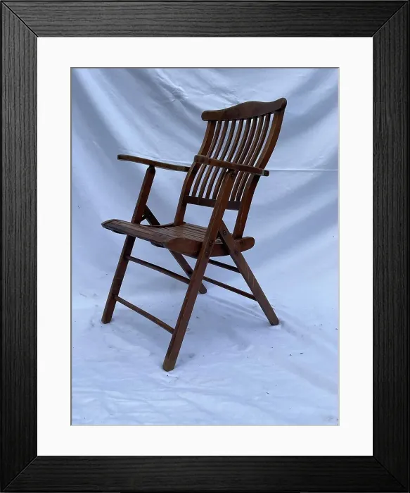 Framed Print : 20th century teak steamer chair Framed Print : 20th century teak steamer chair