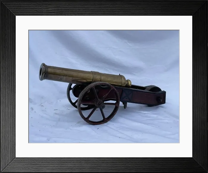 Framed Print : Mid-19th cetury brass signal cannon Framed Print : Mid-19th cetury brass signal cannon