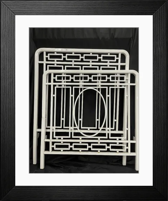 Framed Print : RMS Majestic, First Class cast iron bed single ends Framed Print : RMS Majestic, First Class cast iron bed single ends