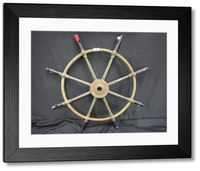 Framed Print : Bronze ship's eight spoked wheel, Brown Brothers Framed Print : Bronze ship's eight spoked wheel, Brown Brothers