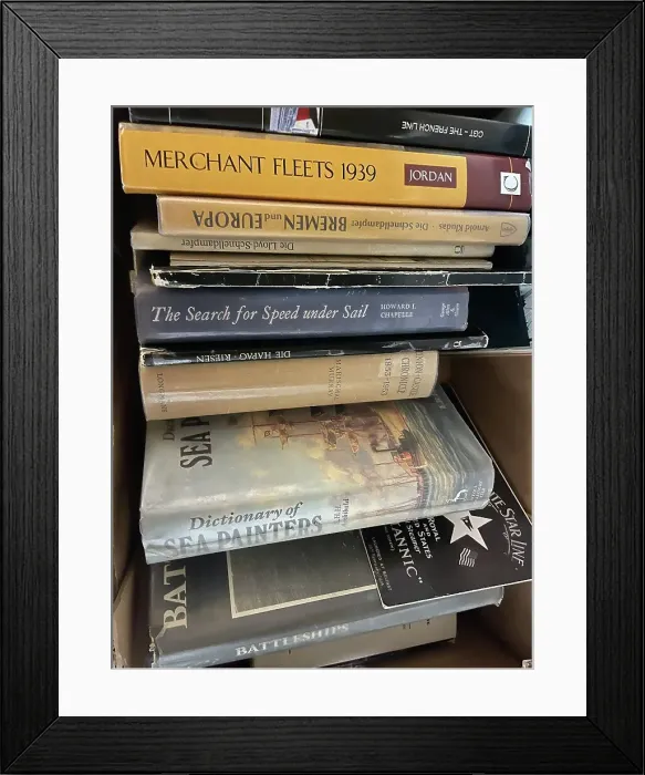 Framed Print : Collection of ocean liner books Framed Print : Collection of ocean liner books