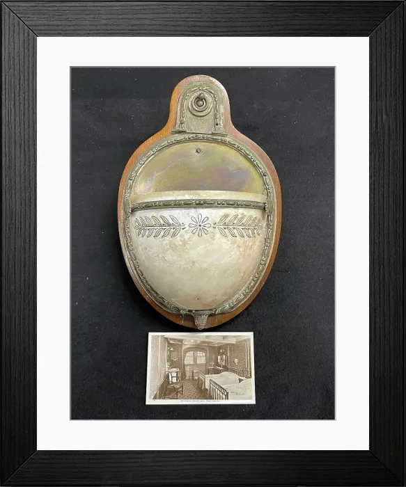 Framed Print : Cunard Line, gilt brass and alabaster cabin lamp Framed Print : Cunard Line, gilt brass and alabaster cabin lamp