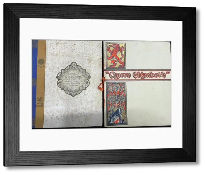 Framed Print : Ocean liners, Queen Elizabeth, Queen Mary launch brochures Framed Print : Ocean liners, Queen Elizabeth, Queen Mary launch brochures