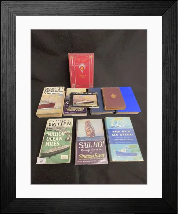 Framed Print : Ocean liner books, collection of ten Framed Print : Ocean liner books, collection of ten
