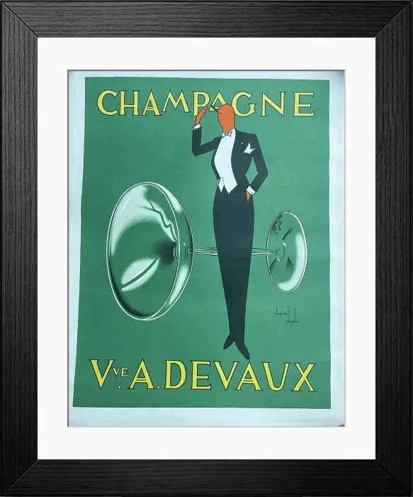 Framed Print : Poster, Champagne, Vve A Devaux Framed Print : Poster, Champagne, Vve A Devaux