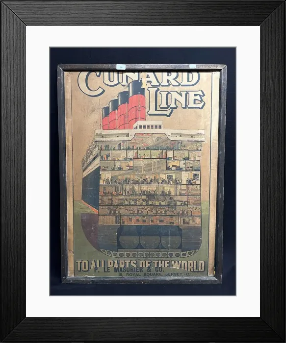 Framed Print : Poster, Cunard Line, to all parts of the world Framed Print : Poster, Cunard Line, to all parts of the world