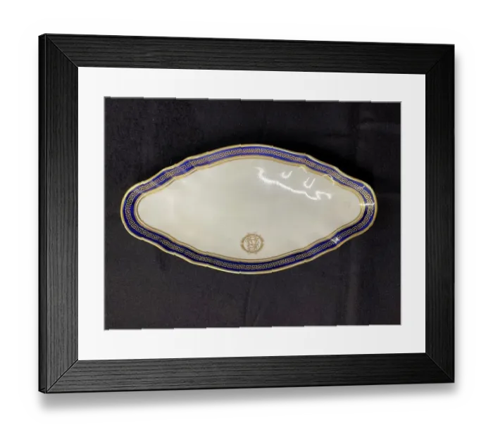 Framed Print : White Star Line, First Class oval lozenge dish Framed Print : White Star Line, First Class oval lozenge dish