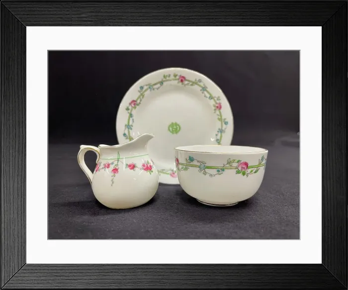 Framed Print : White Star Line, Stonier rose pattern trio Framed Print : White Star Line, Stonier rose pattern trio