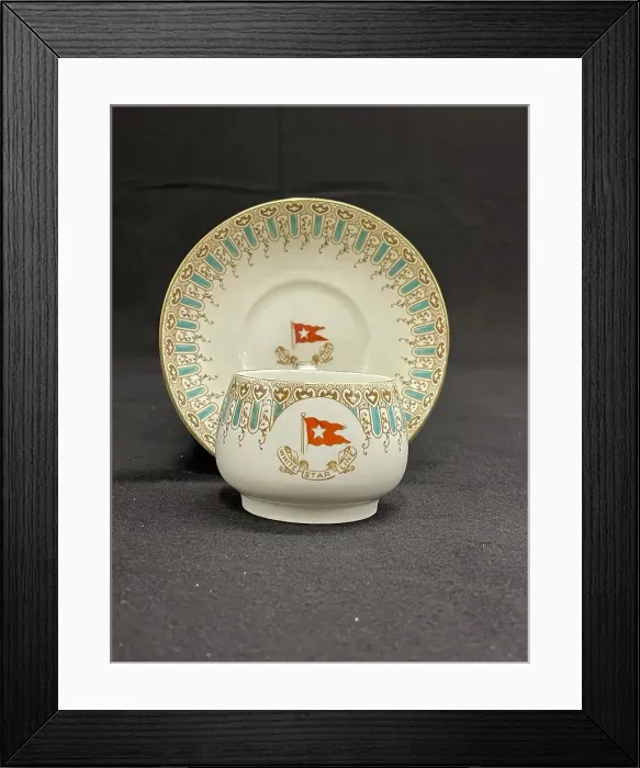 Framed Print : White Star Line, Wisteria pattern cup and saucer Framed Print : White Star Line, Wisteria pattern cup and saucer
