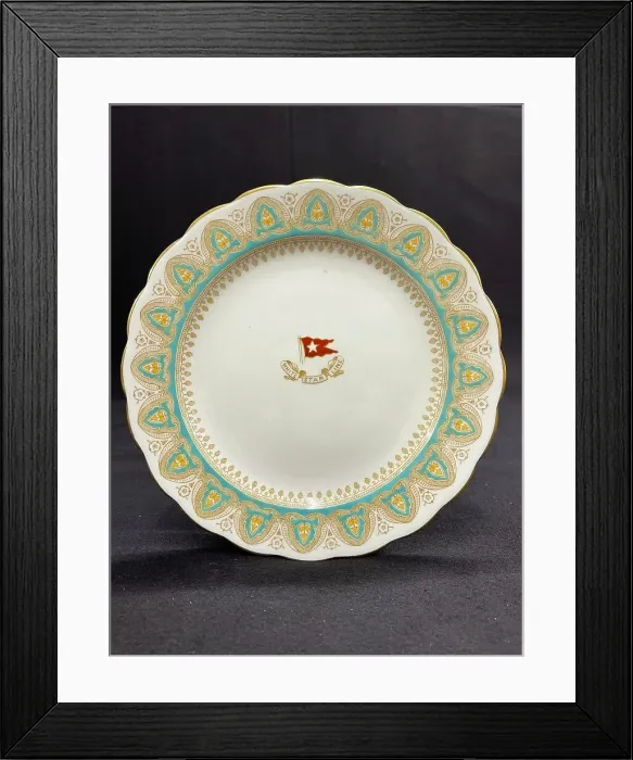 Framed Print : White Star Line, First Class gothic arch dinner plate Framed Print : White Star Line, First Class gothic arch dinner plate