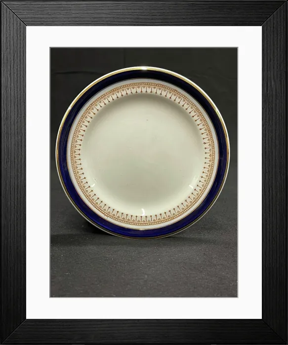 Framed Print : White Star Line, First Class Minton side late, cobalt blue Framed Print : White Star Line, First Class Minton side late, cobalt blue