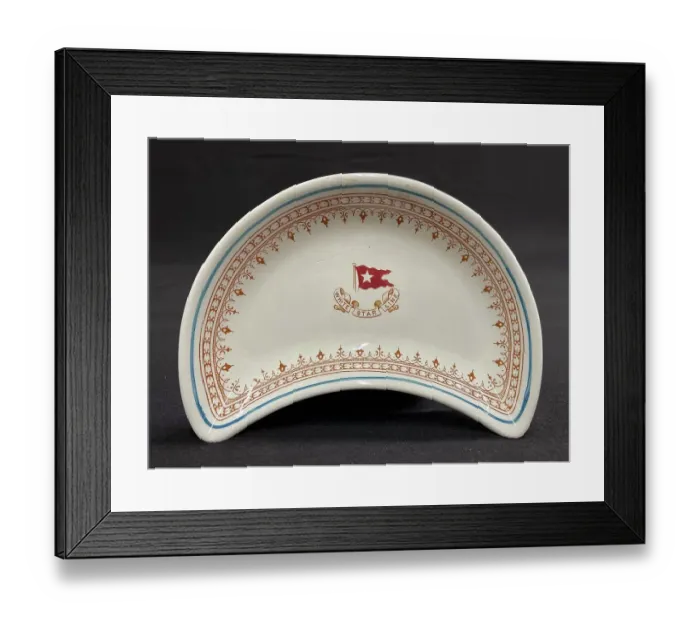 Framed Print : White Star Line, First Class Losol ware crescent dish Framed Print : White Star Line, First Class Losol ware crescent dish
