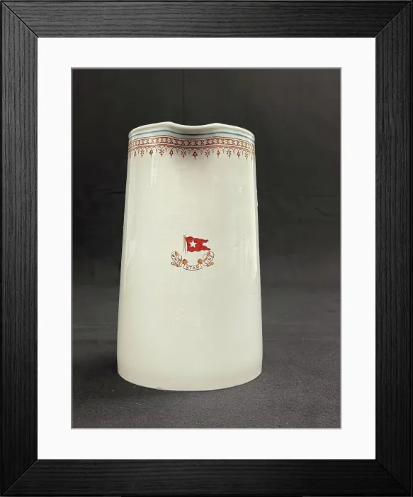 Framed Print : White Star Line, Losol ware ceramic jug Framed Print : White Star Line, Losol ware ceramic jug