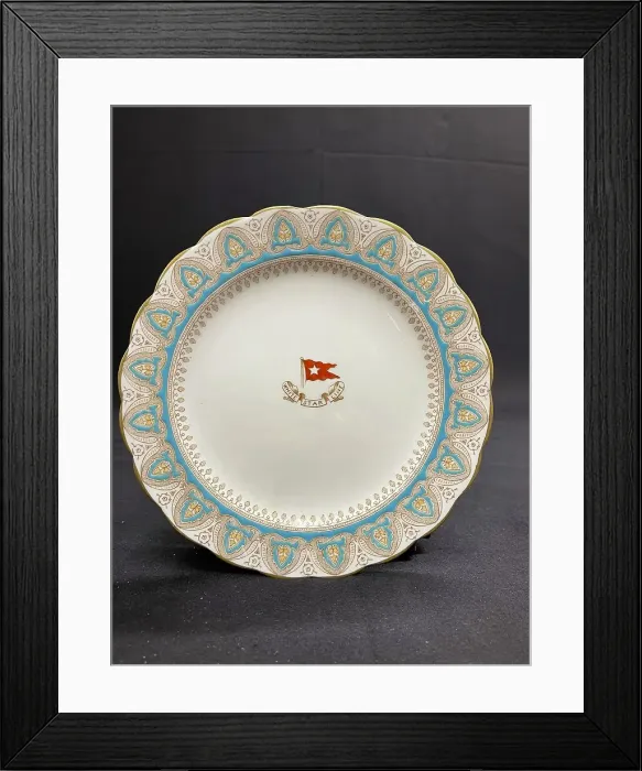 Framed Print : White Star Line, Gothic arch First Class dinner plate Framed Print : White Star Line, Gothic arch First Class dinner plate