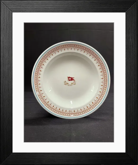 Framed Print : White Star Line, First Class Stonier Losol ware soup bowl Framed Print : White Star Line, First Class Stonier Losol ware soup bowl