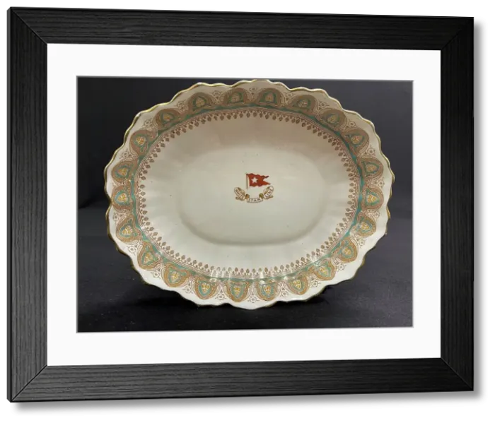 Framed Print : White Star line, ceramic First Class gothic arch serving dis Framed Print : White Star line, ceramic First Class gothic arch serving dis