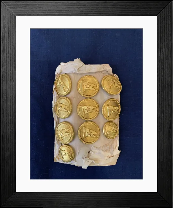 Framed Print : White Star Line, set of ten buttons Framed Print : White Star Line, set of ten buttons