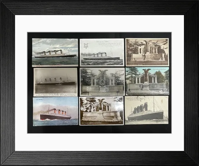 Framed Print : RMS Titanic and Olympic, nine postcards Framed Print : RMS Titanic and Olympic, nine postcards