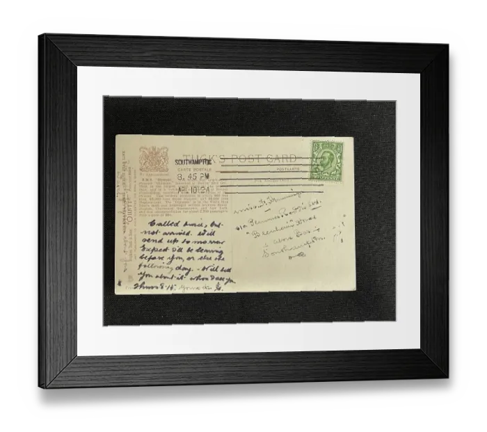 Framed Print : RMS Titanic, and Olympic, postcard from Southampton Framed Print : RMS Titanic, and Olympic, postcard from Southampton